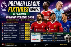 Premier League fixtures Nigeria 2026/27 opening weekend