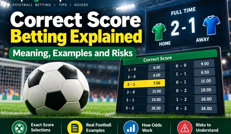Correct score betting explained with football score examples and odds
