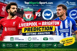 Liverpool vs Brighton prediction and betting analysis for the Premier League match at Anfield on 25 October 2026