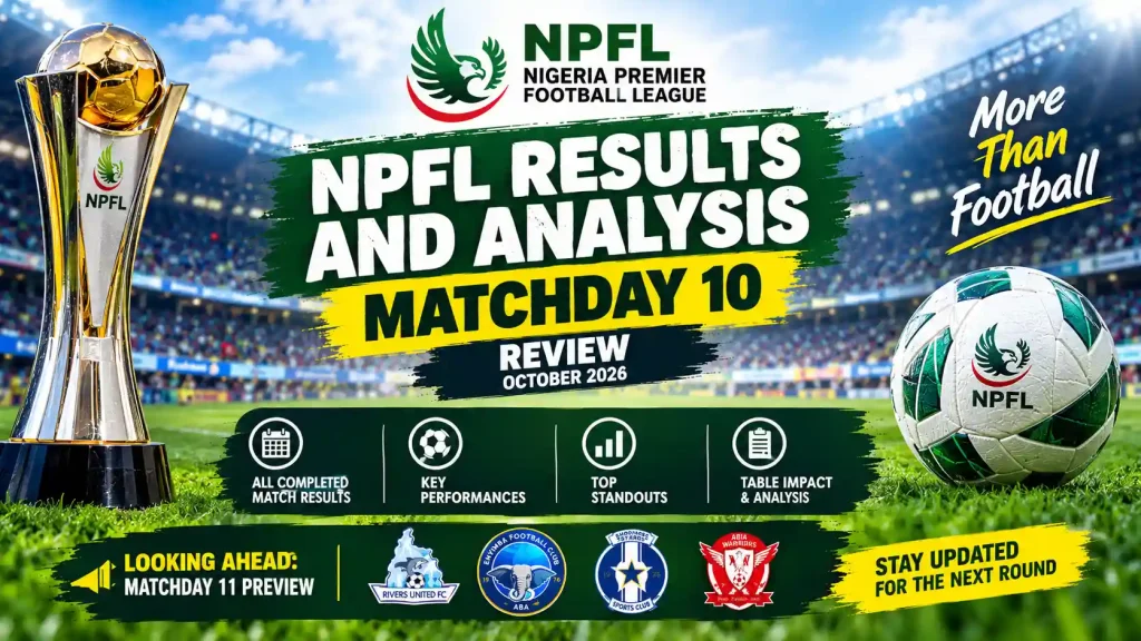 NPFL Matchday 10 results and analysis for the 2026/27 Nigerian football season