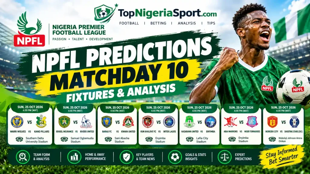 NPFL predictions and Matchday 10 preview for Nigerian Premier Football League fixtures